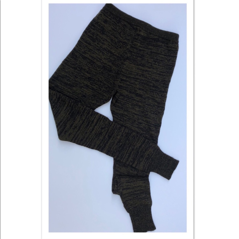 Comme des Garcons Junya Watanabe Black and Olive Marled Leggings